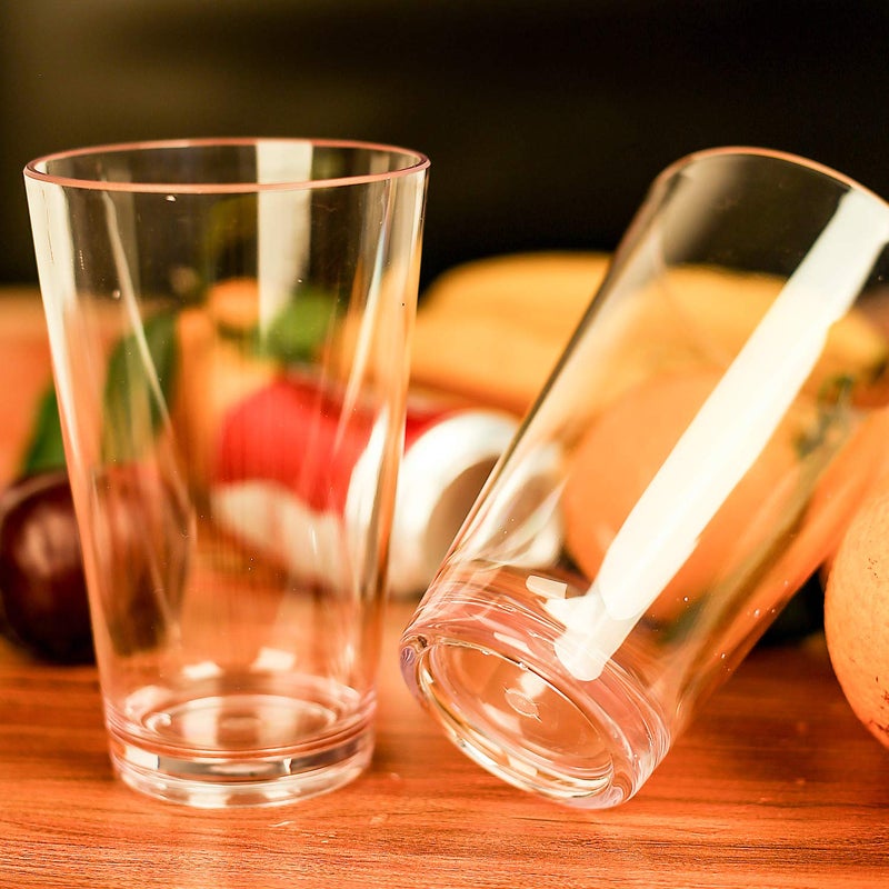 AOYITE 18-ounce Plastic Tumblers Water Juice Cups Dishwasher Safe BPA-free Clear Set of 6 Premium Quality Drinking Glasses - Image 4